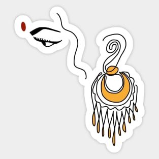 South Indian Woman Art Sticker